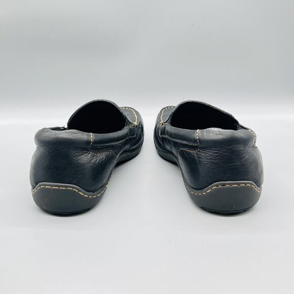 Born Shoes Mens 12 Black Leather Moc Toe Slip On Loafers Casual Comfort Walking main image 7
